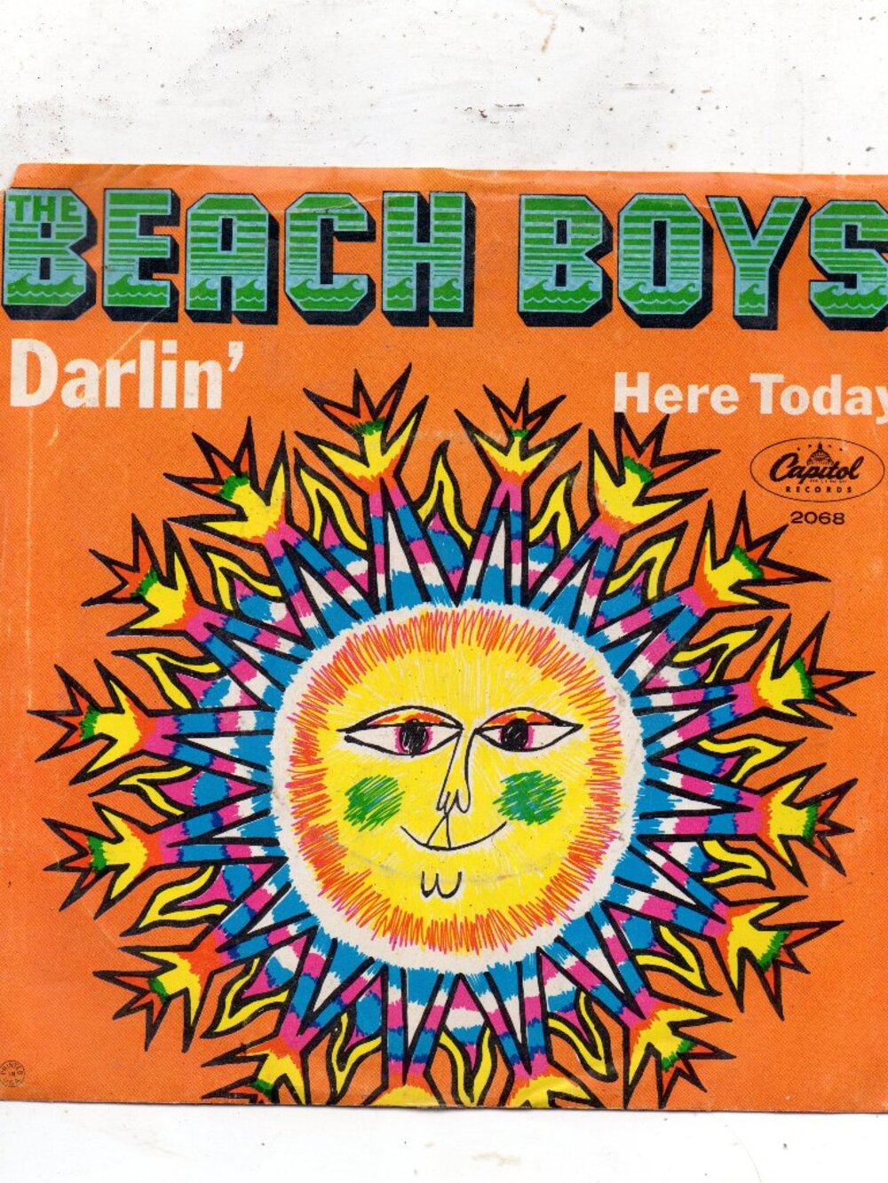 Vintage 45 RPM Beach Boys Vinyl Record